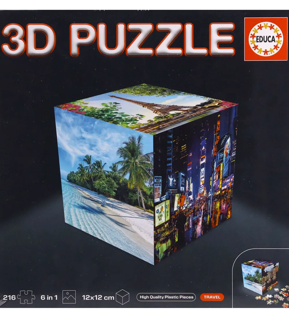 Educa Puslespil*3D Puslespil - 216 Brikker - Cube Travel