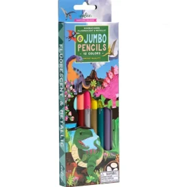 Eeboo Skriveredskaber*Farveblyanter - 6 Stk. - Jumbo - Dinosaur
