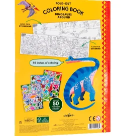 Eeboo Malebog*Fold Ud Malebog m. Klistermærker - Dinosaurer