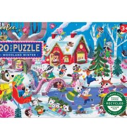 Eeboo Puslespil*Puslespil - 20 Brikker - 28x38 cm - Woodland Winter