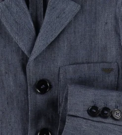 Emporio Armani Jakkesæt Og Blazers*Jakkesæt - Hør - Blåmeleret