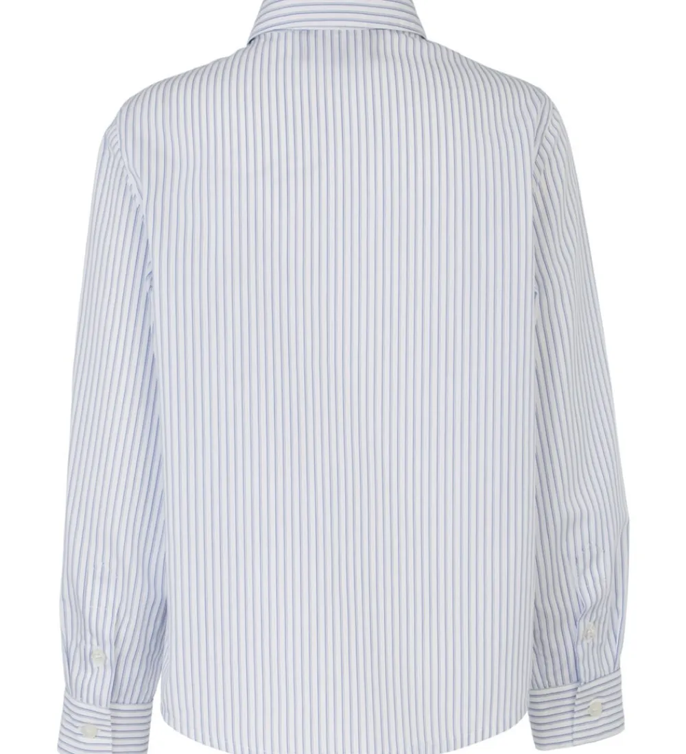 Emporio Armani Konfirmationstøj*Skjorte - Hvid/Blåstribet
