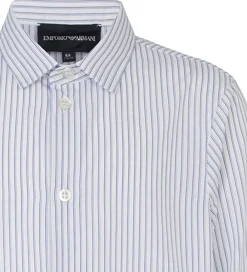Emporio Armani Konfirmationstøj*Skjorte - Hvid/Blåstribet