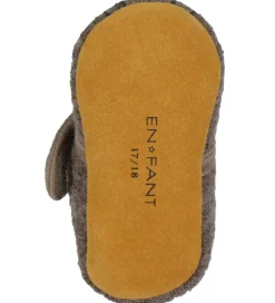 Hjemmesko-En Fant Hjemmesko - Uld - Chocolate Brown m. Bjørn