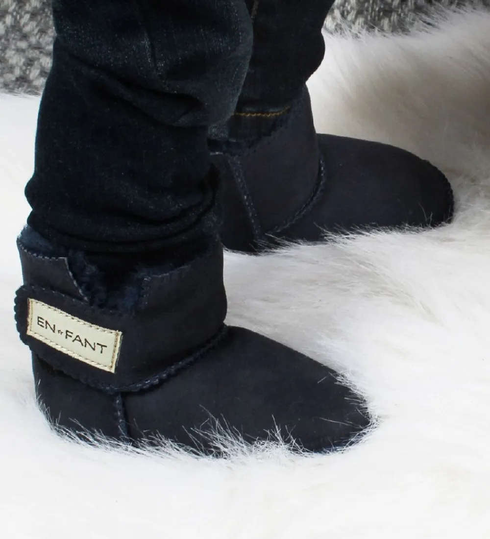 En Fant Skindfutter*Lammeskindsfutter m. For - Navy