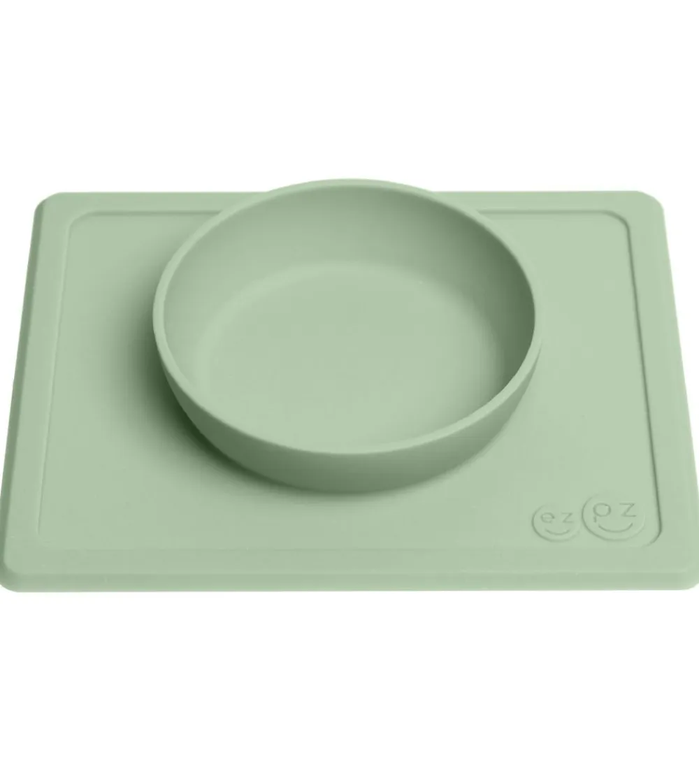 EzPz Dækkeservietter*Happy Mini Bowl - Silikone - Støvet Grøn