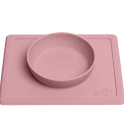 Dækkeservietter-EzPz Happy Mini Bowl - Silikone - Støvet Rosa