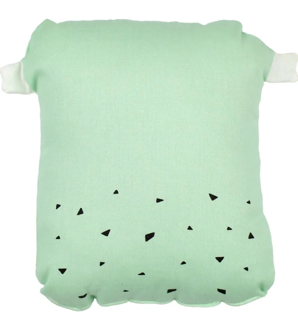 Pyntepuder-Fabelab Pude - 20x15 - Animal Friends - 20 cm - Turkis/Hvid m. U
