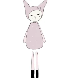 Fabelab Wallsticker*Wallstickers - Dreamy Friend Bunny - Lys Lilla m. Kanin