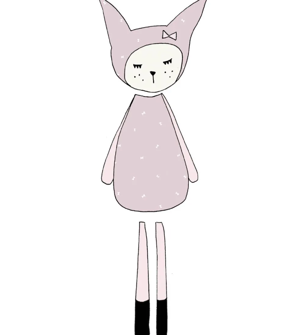 Fabelab Wallsticker*Wallstickers - Dreamy Friend Bunny - Lys Lilla m. Kanin