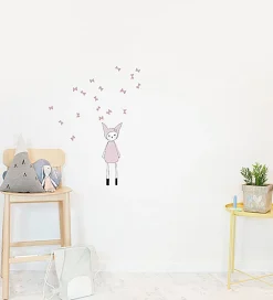 Fabelab Wallsticker*Wallstickers - Dreamy Friend Bunny - Lys Lilla m. Kanin
