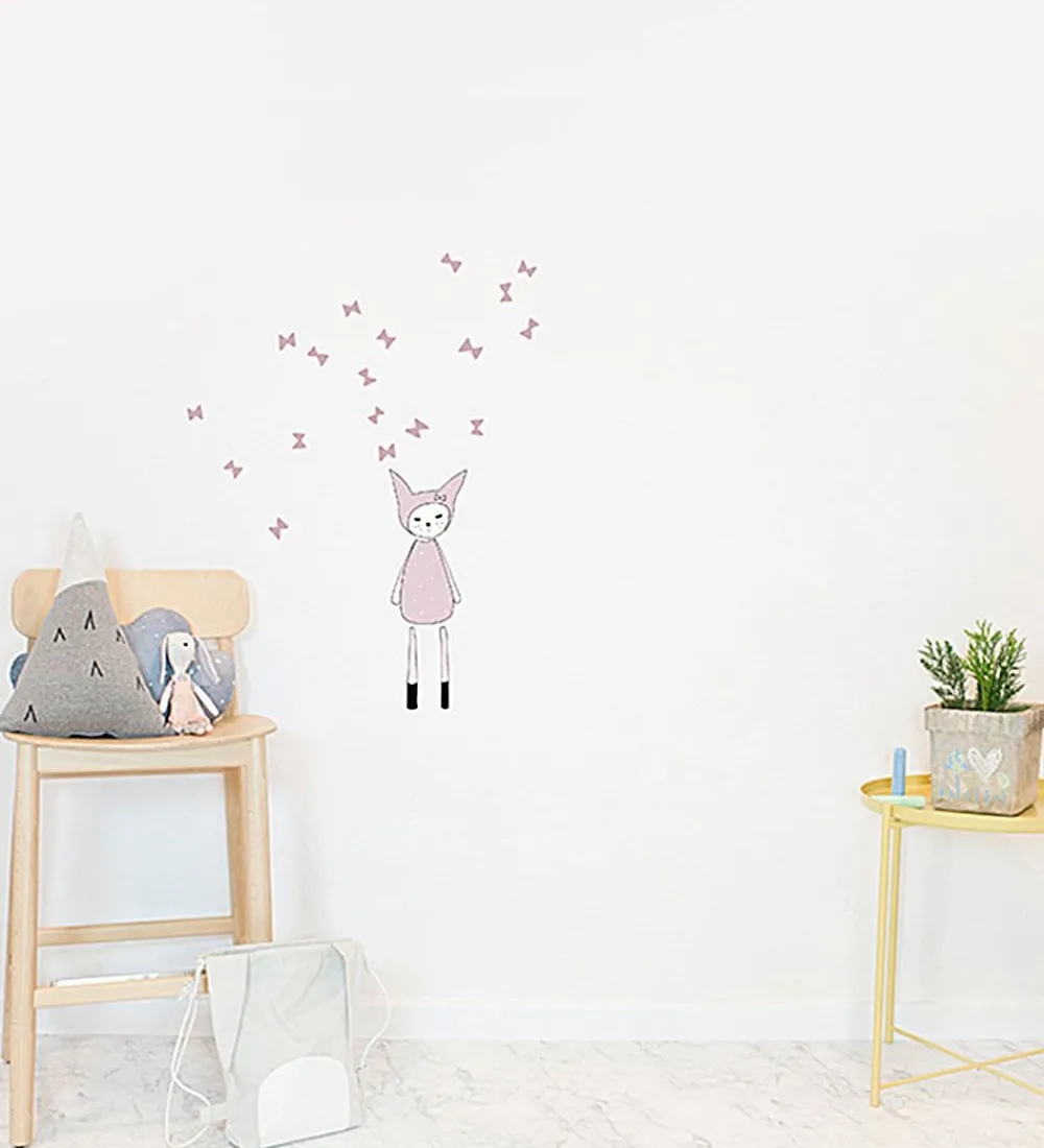 Fabelab Wallsticker*Wallstickers - Dreamy Friend Bunny - Lys Lilla m. Kanin