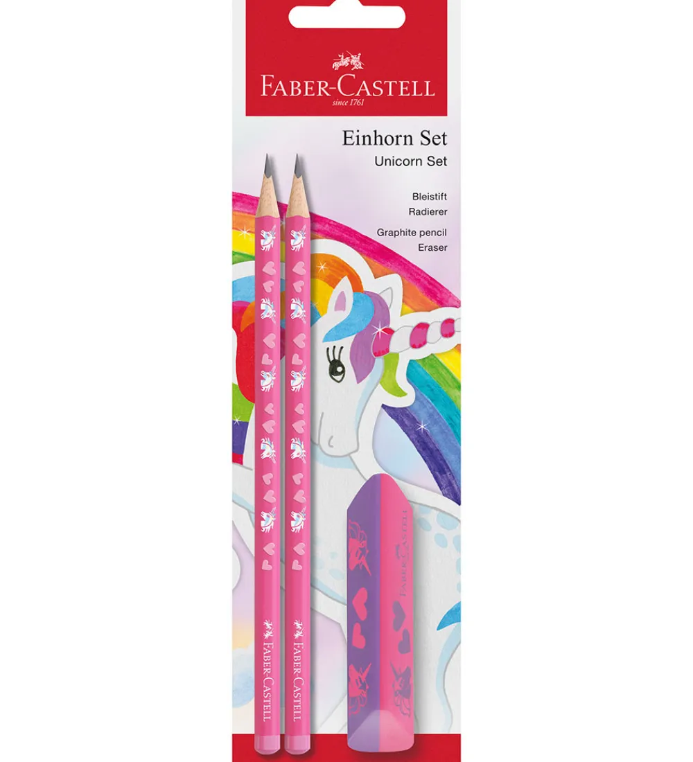 Tuscher Og Farver-Faber-Castell Blyantsæt - 3 Dele - Unicorn
