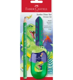 Tuscher Og Farver-Faber-Castell Blyantsæt - Dinosaur Jumbo - 3 Dele - Grøn