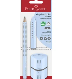 Skriveredskaber-Faber-Castell Blyantsæt - Grip Jumbo - 3 Dele - Sky Blue