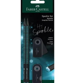 Faber-Castell Tuscher Og Farver*Blyantsæt - Sparkle - 4 Dele - Black Edition - Mid