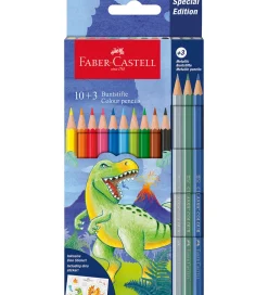 Tuscher Og Farver|Skriveredskaber-Faber-Castell Farveblyanter - 10+3 stk. - Dinosaur Metallic