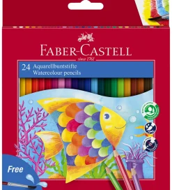 Faber-Castell Maling*Farveblyanter - Akvarel - 24 stk + 1 Pensel