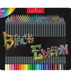 Faber-Castell Tuscher Og Farver|Skriveredskaber*Farveblyanter - Trekantet - Black Edition - 100 St