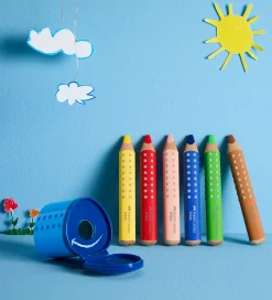 Faber-Castell Tuscher Og Farver|Skriveredskaber*Farveblyanter - XXL Jumbo Grip + Spidser - 6 stk.