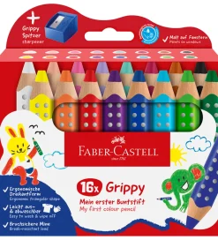 Faber-Castell Tuscher Og Farver|Skriveredskaber*Farveblyanter - XXL Jumbo Grip + Spidser - 16 stk.