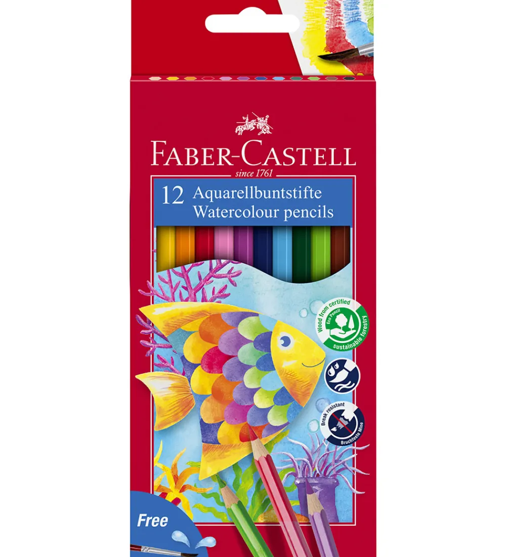 Maling-Faber-Castell Farveblyanter - Akvarel - 12 stk + 1 Pensel