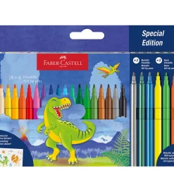 Tuscher Og Farver-Faber-Castell Tuscher - 18+3 Metallic + 3 Neon - Dinosaur