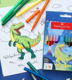 Tuscher Og Farver-Faber-Castell Tuscher - 18+3 Metallic + 3 Neon - Dinosaur