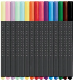 Skriveredskaber-Faber-Castell Tuscher - Grip Finepen - 15 stk. - Multi/Pastel