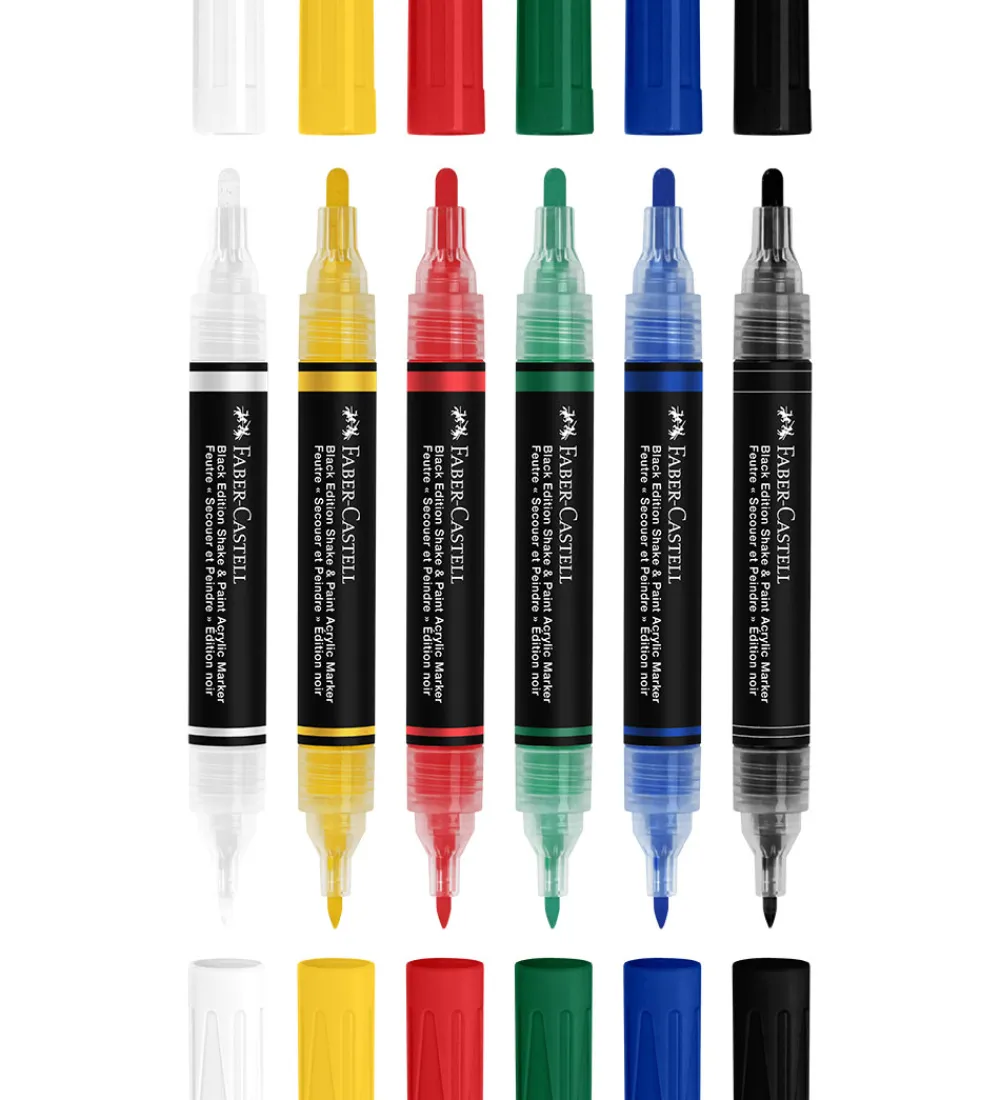 Faber-Castell Tuscher Og Farver*Tuscher - Shake & Paint Akryl - 6 Stk. - Multi