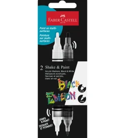 Tuscher Og Farver-Faber-Castell Tuscher - Shake & Paint Acrylic - 2 Stk. - Sort/Hv