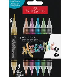 Tuscher Og Farver-Faber-Castell Tuscher - Shake & Paint Akryl - 6 Stk. - Metallic