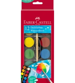 Maling-Faber-Castell Vandfarve - Akvarel - 12 Farver + 1 Pensel