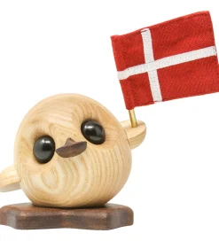 FableWood Dekoration*Ælling m. Flag - Pick-Me-Up Villy - 10 cm - Natur