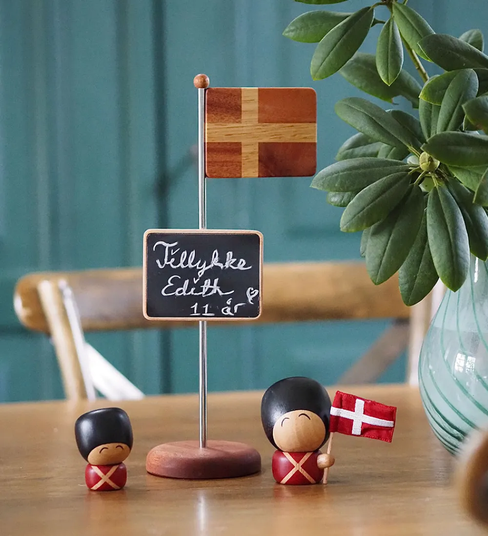 FableWood Pyntefigurer*Magnetisk Bordflag m. Tavle - H. 30 cm - Natur/Stål