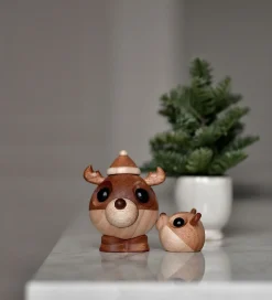 FableWood Pyntefigurer|Julepynt*Nissehue - 3 cm - Natur