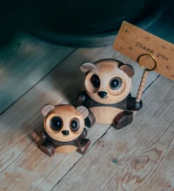 FableWood Pyntefigurer*Panda - Pom Pom - 6 cm - Natur