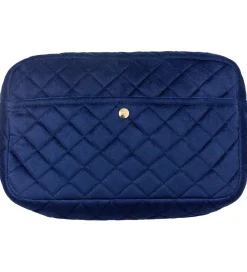Fan Palm Toilettasker|Toilettasker*Toilettaske - Large - Quiltet Velour - Midnight Blue