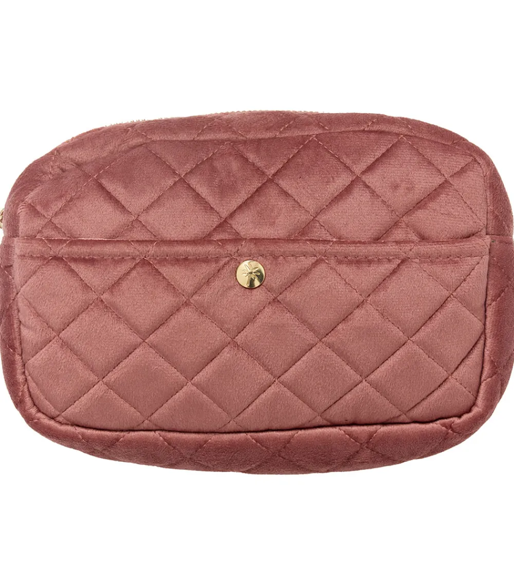 Toilettasker|Toilettasker-Fan Palm Toilettaske - Medium - Quiltet Velour - Vintage Rose