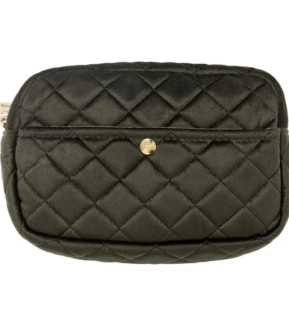 Fan Palm Toilettasker|Toilettasker*Toilettaske - Medium - Quiltet Velour - Palm Green