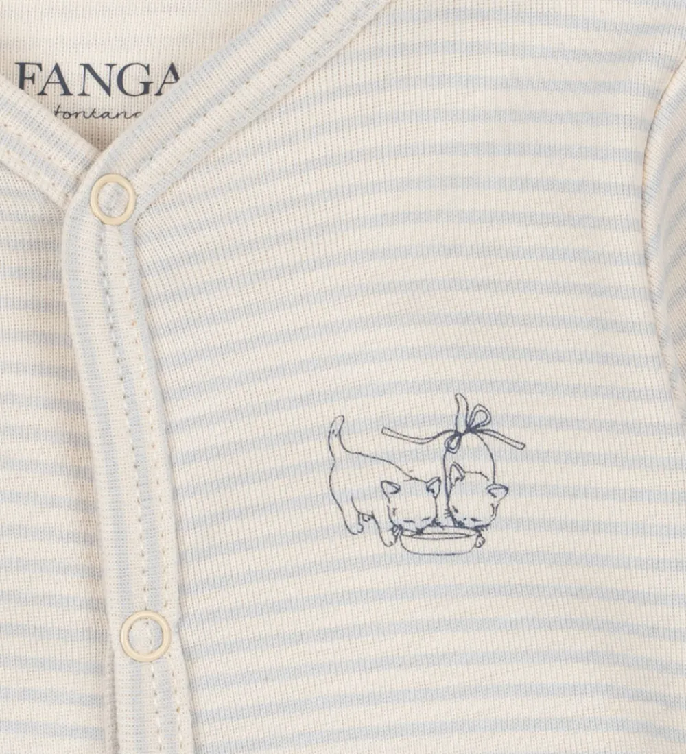 Fanga Fontana Heldragter*Natdragt - Fio - Tea Stripe Gray Dawn