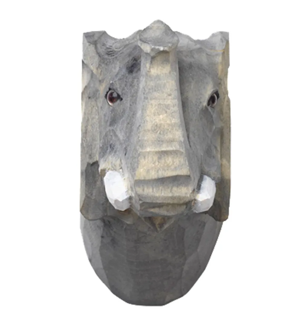 Ferm Living Knager*Knage - Håndskåret Træ - 9,5x9,5x5 cm - Elefant