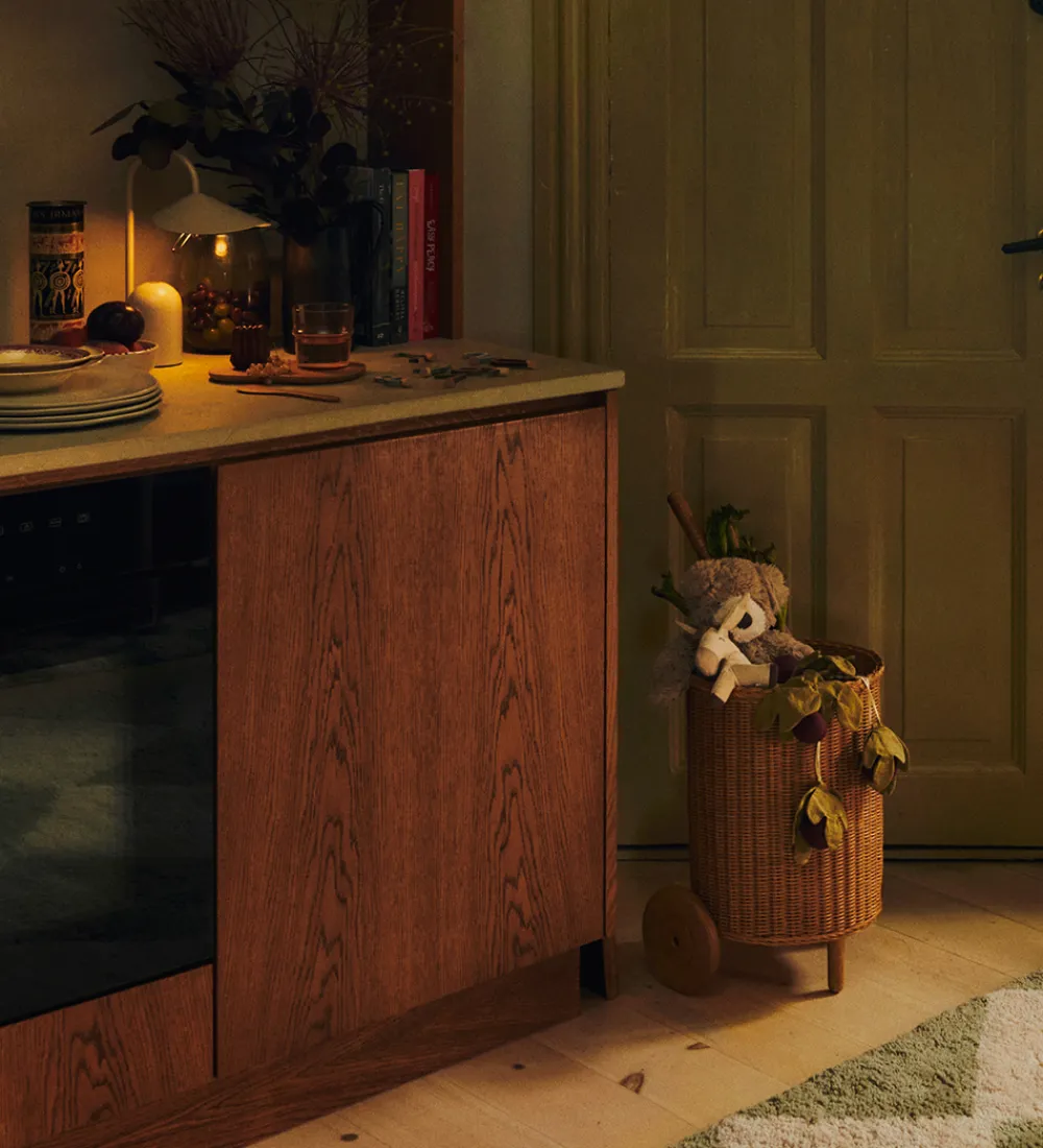 Opbevaring-Ferm Living Opbevaringskurv - Rattan - Tukki Trolley - Natural