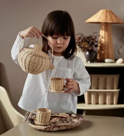 Legekøkken Og Legemøbel-Ferm Living Te-Sæt - Rattan - Natual