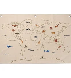 Ferm Living Plakater Og Billeder*Vægophæng - The World Textile Map - Off White