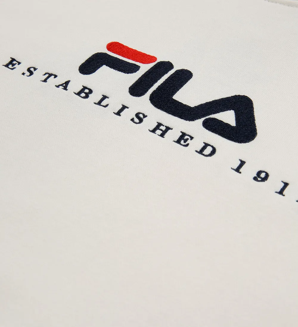 Hættetrøjer-Fila Hættetrøje - Carisio - Egret m. Logo