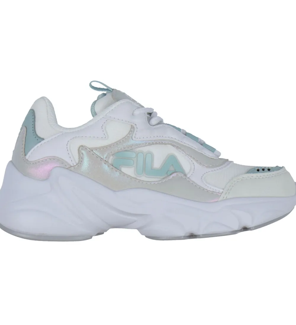 Fila Børnesko Og Babysko*Sko - Collene Logo - Hvid/Silver/Blue Haze