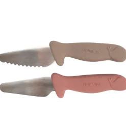 Filibabba Børnebestik*Knivsæt Til Børn - 2-pak - Warm Grey/Rose