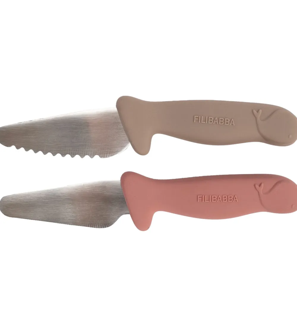 Filibabba Børnebestik*Knivsæt Til Børn - 2-pak - Warm Grey/Rose