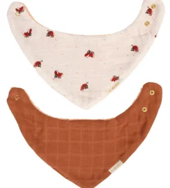 Savlesmække|Hagesmække-Filibabba Savlesmække - Musselin/Frotté - 2-pak - Lucky/Amber Br
